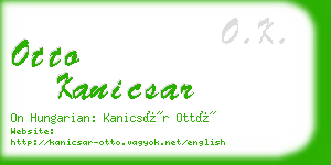 otto kanicsar business card